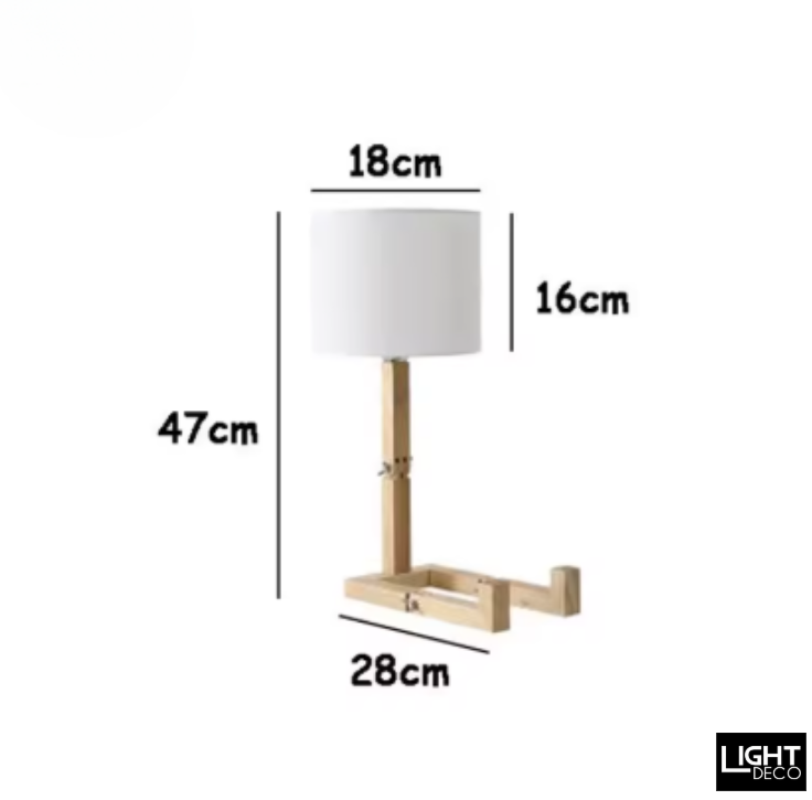 Lampe de Chevet Articulée en Bois Design - Déco Maison Moderne - Idéal Table de Chevet / Chambre