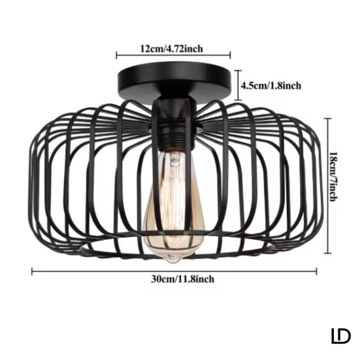 Plafonnier / Suspension Moderne Métal Noir - Style Industriel Design Vintage- Salon / Chambre / Bureau