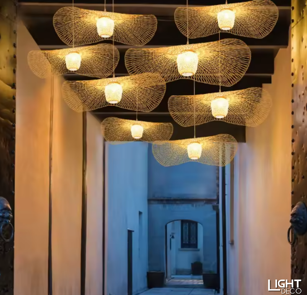 Suspension Luminaire en Bambou Style Japonais - Elégance Naturelle pour votre Intérieur Zen - Déco Maison